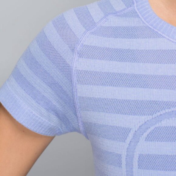 (6084) 🍋 LULULEMON RUN: Swiftly Tech Short Sleeve Crew Sz 6 **LOVED *STRIPE - Picture 3 of 9